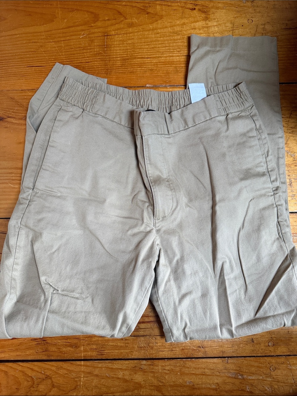 Banana Republic Men's Elastic-Waist Tan Chino Pants